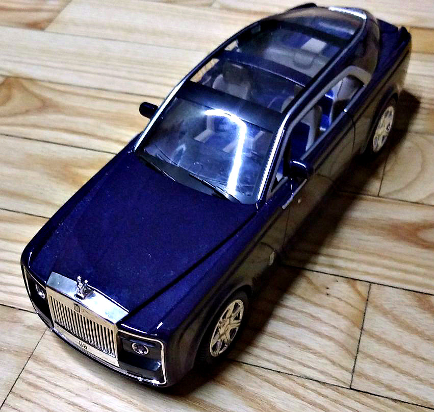 Металлическая инерционная синяя машинка Роллс Ройс Rolls-Royce 20 см музыка свет - фото 1 - id-p116438902