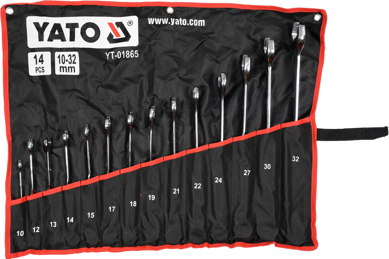 Ключи комбинированные TWIST 10-32мм[набор 14пр.]"Yato" YT-01865