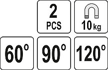 Струбцина магнитная для сварки 10.0кг ( 2шт.) "Yato" YT-08721, фото 2
