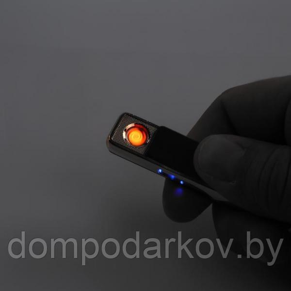 Зажигалка электронная "Параллелепипед" в подарочной коробке, USB, серая, 7х13 см - фото 2 - id-p91810022