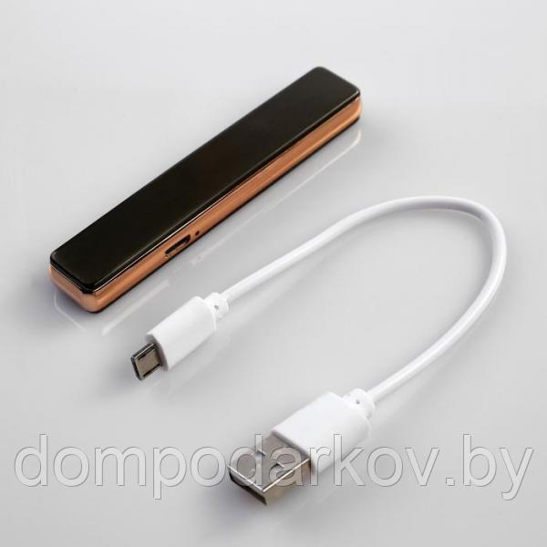 Зажигалка электронная "Параллелепипед" в подарочной коробке, USB, серая, 7х13 см - фото 3 - id-p91810022