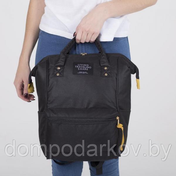 Рюкзак-сумка, отдел на молнии, 2 наружных кармана, 2 боковых кармана, цвет чёрный - фото 6 - id-p116555267