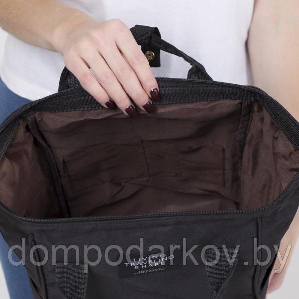 Рюкзак-сумка, отдел на молнии, 2 наружных кармана, 2 боковых кармана, цвет чёрный - фото 7 - id-p116555267