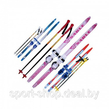 Комплект лыжный STC для детей, с комби креплением и палками, лыжный комплект, лыжи, детские лыжи - фото 1 - id-p103989587
