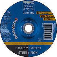 Круг зачистной (обдирочный) 180 мм, толщина 7,2 мм по стали и нержавеющей стали E 180-7 PSF STEELOX, Pferd