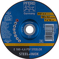 Круг зачистной (обдирочный) 180 мм, толщина 4,6 мм по стали и нержавеющей стали  E 180-4,6 PSF STEELOX, Pferd