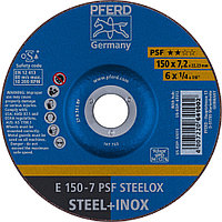 Круг зачистной (обдирочный) 150 мм, толщина 7,2 мм по стали и нержавеющей стали E 150-7 PSF STEELOX, Pferd, фото 1