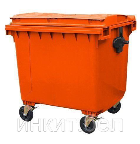Контейнер для мусора пластиковый 1100 л оранжевый, Иран