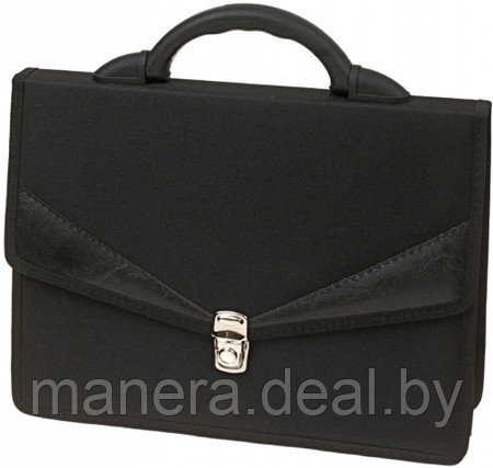 Портфель деловой Turin, 350 × 255 × 90 мм, черный - фото 1 - id-p116654973