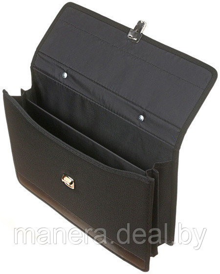 Портфель деловой Pelso, 350 × 260 × 80 мм, черный - фото 3 - id-p116655590