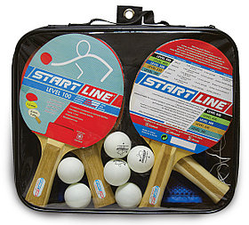 Набор START LINE: 4 Ракетки Level 100, 6 Мячей Club Select, Сетка с креплением, упаковано в сумку на молнии с