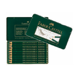 Набор карандашей  деревянных "Faber-Castell", 4B-6H(12 штук)