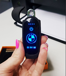 Электронная USB зажигалка с логотипом BMW в подарочной коробке