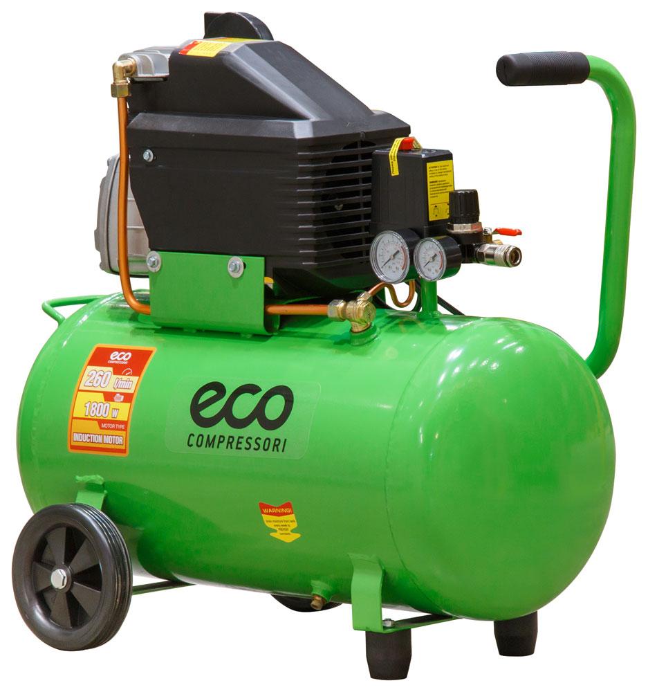 Компрессор ECO AE-501-4 (260 л/мин, 8 атм, коаксиальный, масляный, ресив. 50 л, 220 В, 1.80 кВт) - фото 2 - id-p116666097