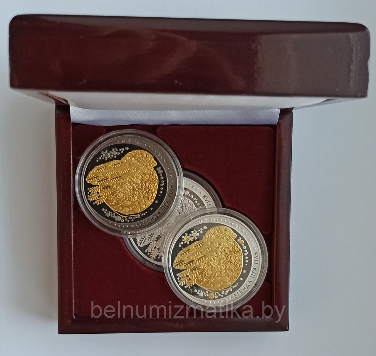 Подарочный набор Легенда о снегире из 3 серебряных монет 20 рублей 2014 KM# 482 - фото 1 - id-p116675025