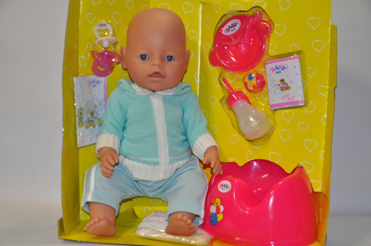 Кукла пупс в голубой байке с капюшоном - фото 1 - id-p7002172