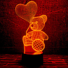 3 D Creative Desk Lamp (Настольная лампа голограмма 3Д, ночник) - МИШКА С СЕРДЦЕМ", фото 4