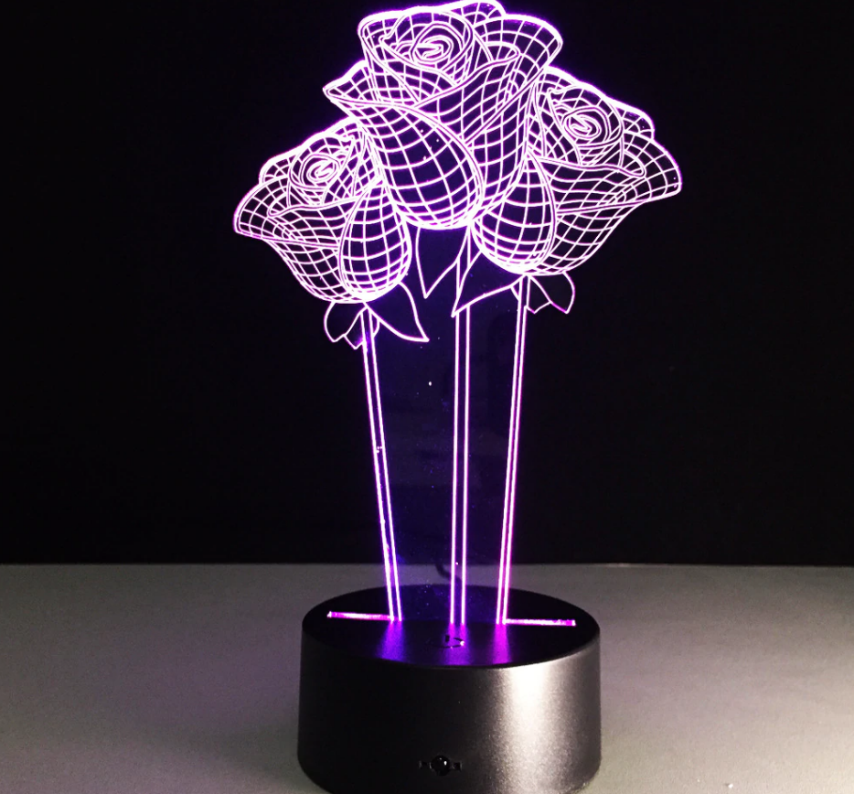 3 D Creative Desk Lamp (Настольная лампа голограмма 3Д, ночник) "Влюбленные лебеди" - фото 8 - id-p116705690