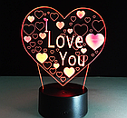 3 D Creative Desk Lamp (Настольная лампа голограмма 3Д, ночник)  "Влюбленные лебеди", фото 9