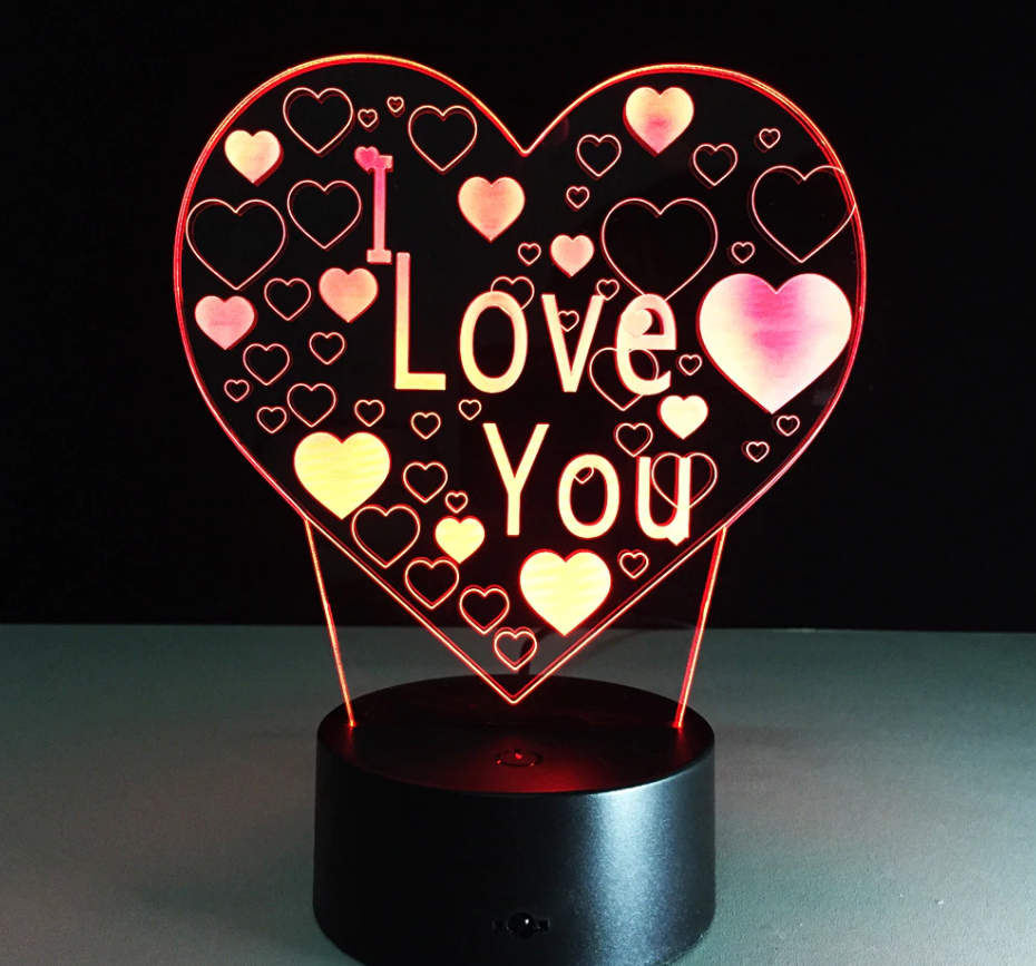 3 D Creative Desk Lamp (Настольная лампа голограмма 3Д, ночник) "Влюбленные лебеди" - фото 9 - id-p116705690