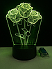3 D Creative Desk Lamp (Настольная лампа голограмма 3Д, ночник)  "Розы", фото 3