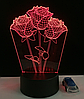 3 D Creative Desk Lamp (Настольная лампа голограмма 3Д, ночник)  "Розы", фото 4