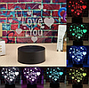 3 D Creative Desk Lamp (Настольная лампа голограмма 3Д, ночник)  "I Love You", фото 3