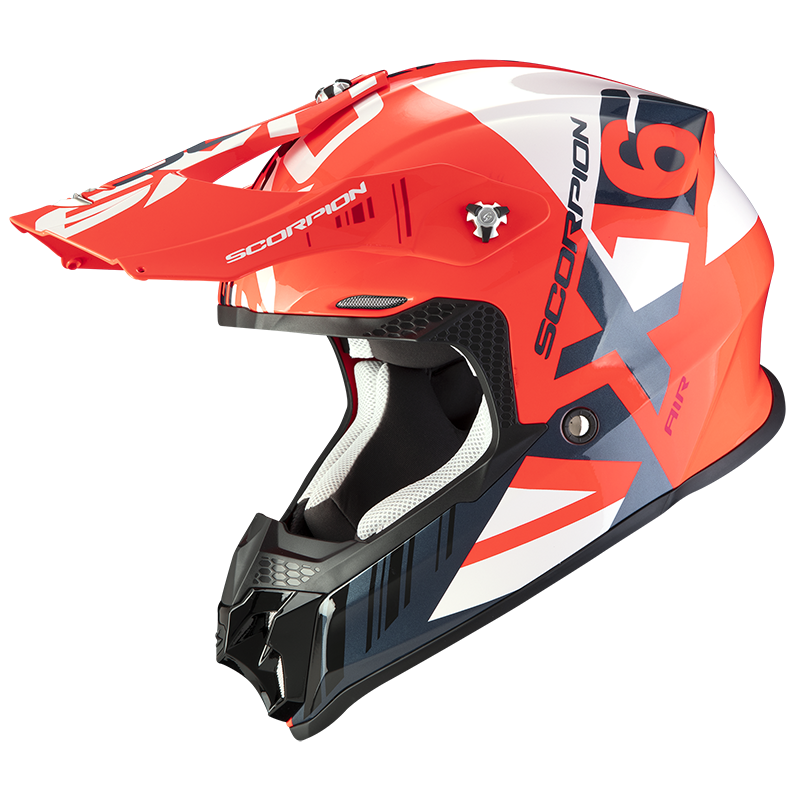 Шлем Scorpion VX-16 AIR MACH Неоновый красно-белый, XS - фото 1 - id-p116704003