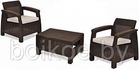 Набор уличной мебели CORFU II WEEKEND SET (коричневый, капучино)