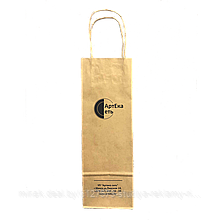 Пакет для бутылки с логотипом, кр.ручки