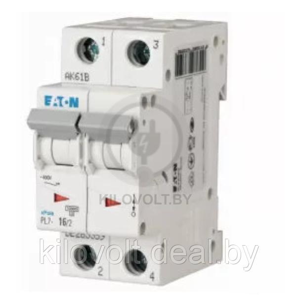 Автоматический выключатель Eaton PL7-C16/2, 2P, 16A, хар-ка C, 10kA, 2M - фото 1 - id-p116759670