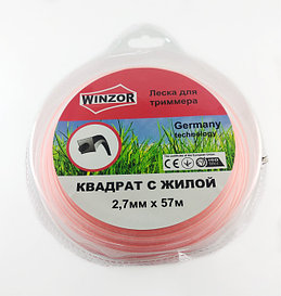 Триммерный корд 4,0*26 квадрат с жилой/полупрозрачный с оранжевой жилой (блистер)