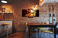 Модульная картина (500х900 мм) "Горящий напиток" для кафе, баров, ресторанов