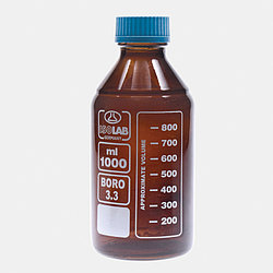 Бутыль из темного стекла, GL 45, градуированная, автоклавируемая 1000