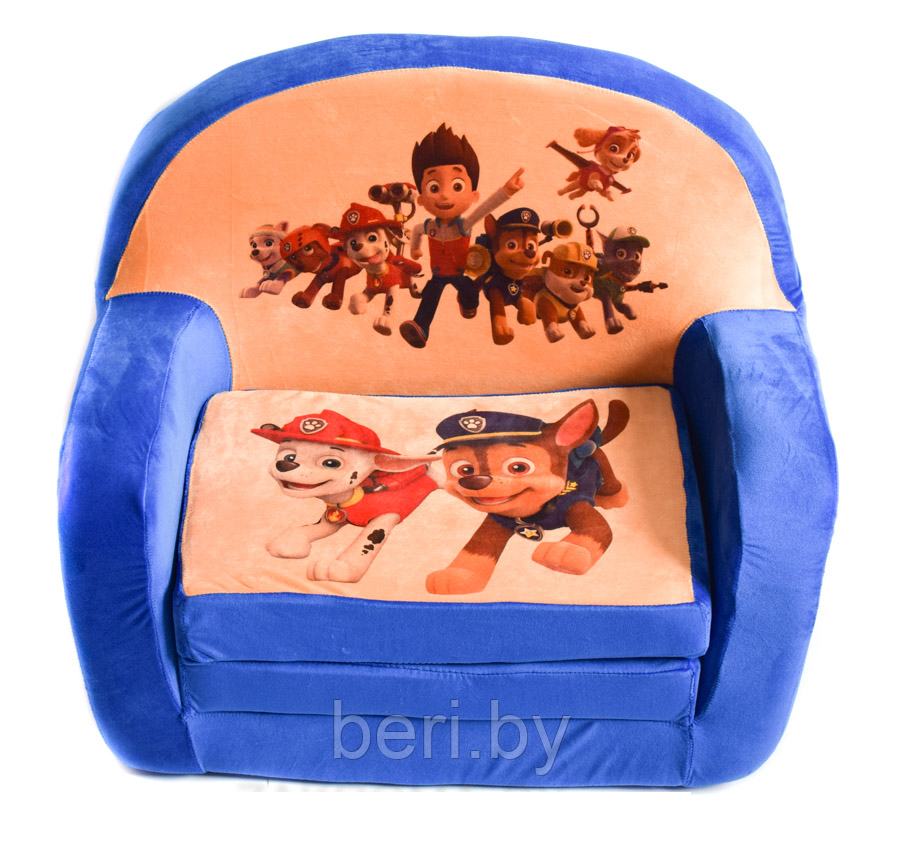 Детское кресло мягкое раскладное "Щенячий патруль", кресло-кровать, раскладушка детская, разные цвета - фото 1 - id-p116834729