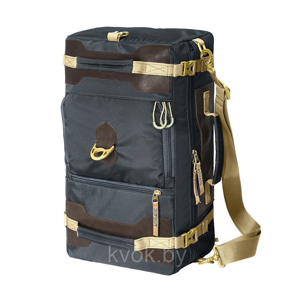 Сумка-рюкзак AQUATIC С-27ТС с кожаными накладками (цвет: темно-серый)