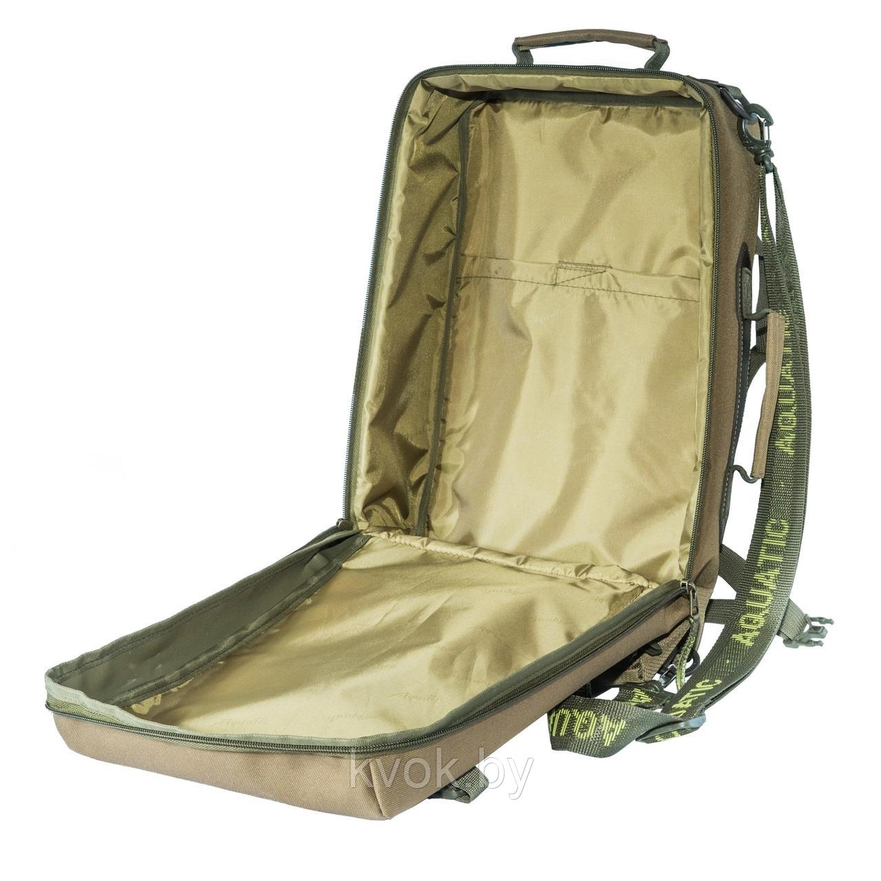Сумка-рюкзак AQUATIC С-28Х с кожаными накладками (цвет: хаки) - фото 4 - id-p116835862
