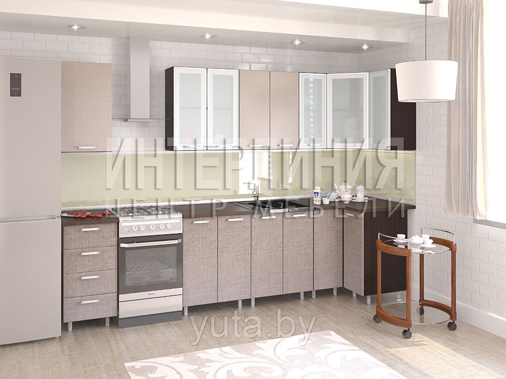 Кухня METRIO Лен серый + Лен бежевый (3.1х0,9) - фото 1 - id-p116843838