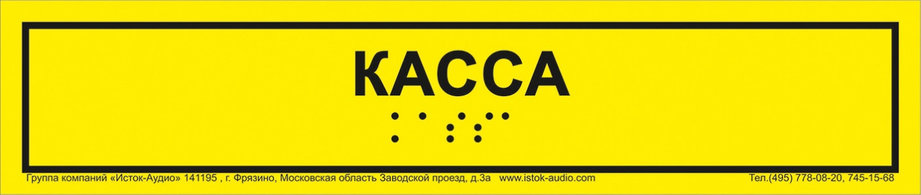 Информационно-тактильная табличка (250x50 мм), рельефная, пластик, фото 2