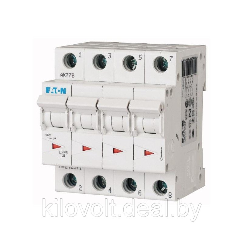Автоматический выключатель Eaton PL7-C10/4, 4P, 10A, хар-ка C, 10kA, 4M 165195 - фото 1 - id-p116861923