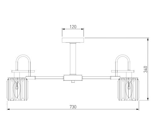 Потолочная люстра в стиле лофт 70090/8 черный Tenia Eurosvet - фото 5 - id-p116862187