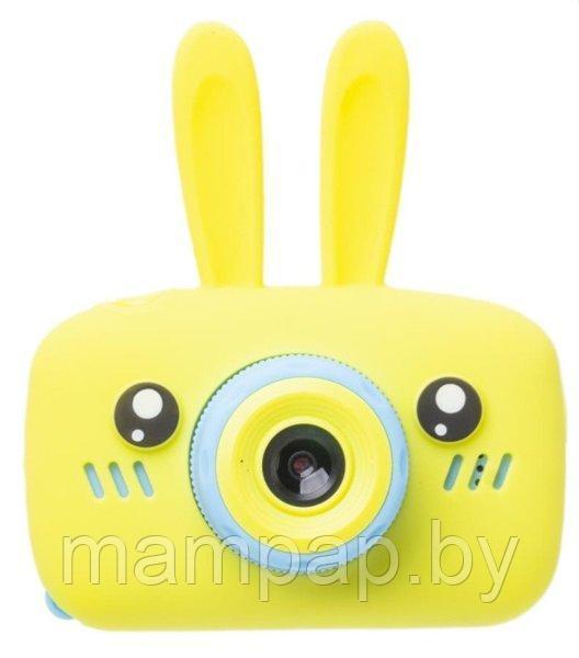 Детский цифровой Фотоаппарат Зайчик Голубой с желтым чехлом - фото 5 - id-p116895539