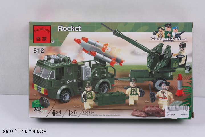 812 Brick (Брик) Enlighten Детский конструктор Rocket (Ракетница), 242 детали, серия "Боевая зона"