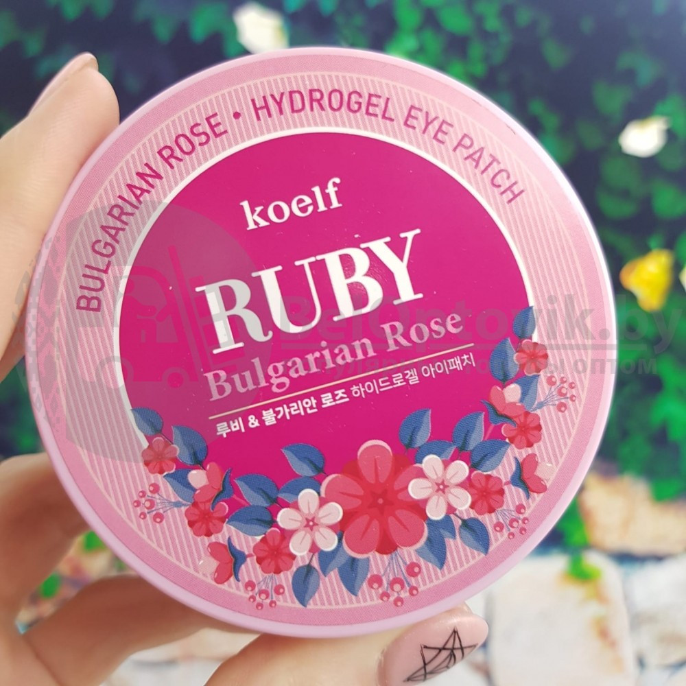 Патчи для глаз Koelf Eye Patch 60 шт Original Korea Bulgarian Rose c рубиновой пудрой и маслом болгарской - фото 2 - id-p116897750