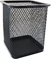 Стакан для канцелярских принадлежностей металлический квадратный Horer, черный, арт. В804(работаем с юр лицами