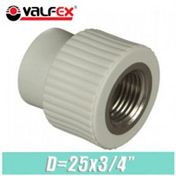 Муфта полипропиленовая комбинированная Valfex Ø 25*3/4 внутренняя резьба