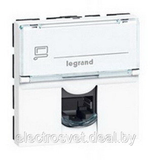 Розетка интернет RG45 категория 5E UTP белая 076554 Legrand Mosaic - фото 1 - id-p116958431