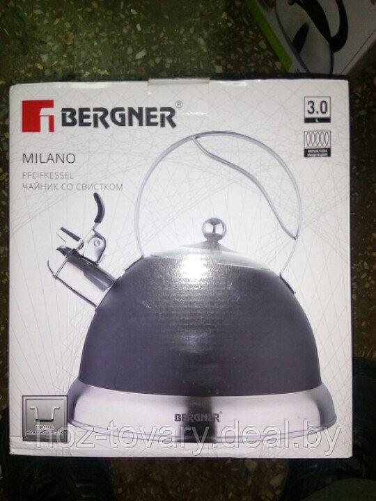Чайник Bergner Milano со свистком 3 л арт. BG-3744 - фото 2 - id-p116965300