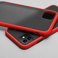 Чехол-накладка New Series для Apple Iphone X (силикон+пластик) серый с красным