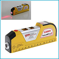 Лазерный строительный уровень Laser Levelpro3 со встроенной рулеткой 2,5 м